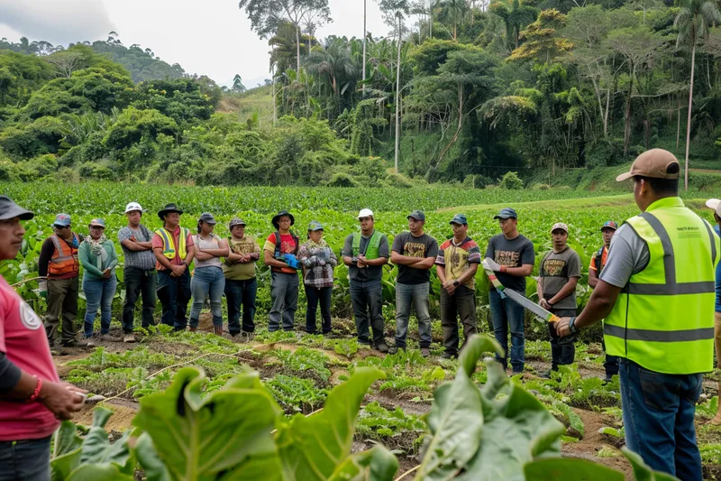 Trabajo en Grupo Coordinando el Uso Seguro del Machete en la Agricultura